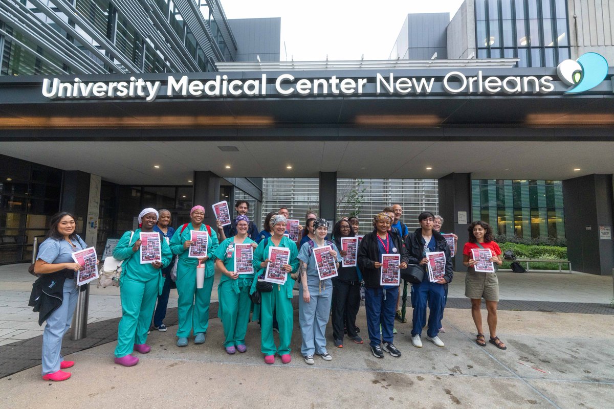 NationalNurses's tweet image. #UnionStrong nurses at @UMCNO returned to work today after a two-day strike! Can you hear us now, LCMC? 👀