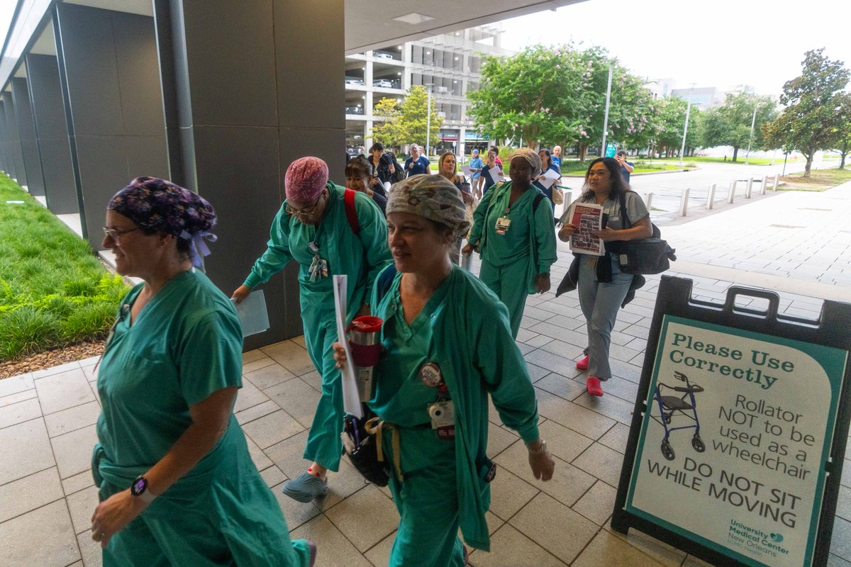 NationalNurses's tweet image. #UnionStrong nurses at @UMCNO returned to work today after a two-day strike! Can you hear us now, LCMC? 👀