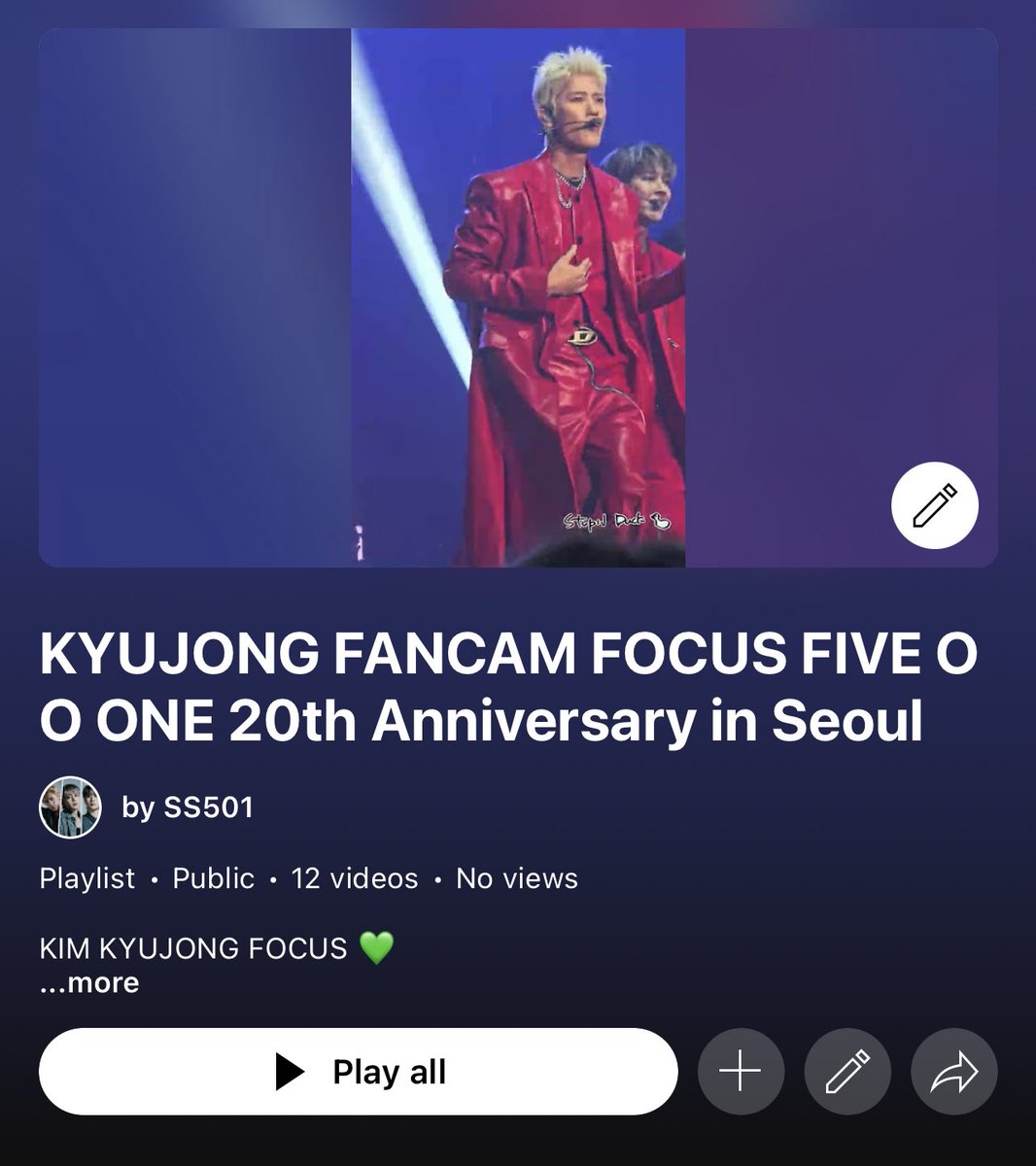 SSFIVE01's tweet photo. Watch KIM KYJOUNG fancam focus FIVE O ONE 20th Anniversary in Seoul 💚

YouTube Playlist:
https://t.co/GLzIWovynX

#FIVEOONE_SS501_20thAnniversary
#FIVE_O_ONE #FIVEOONE #파이브오원 #TripleS #SS501 #더블에스오공일 #KIMKYUJONG #김규종 https://t.co/yPByrHaO8W