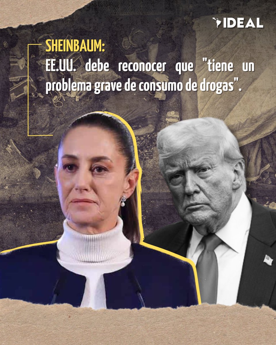 InstitutoIDEAL_'s tweet image. 🇲🇽🇺🇸 Mientras @POTUS busca culpables para alimentar su narrativa de miedo e intimidación, @Claudiashein deja claro que su gobierno ha incrementado las detenciones y los decomisos de metanfetamina, cocaína y fentanilo.
“Mientras Estados Unidos no reconozca la grave adicción de su…