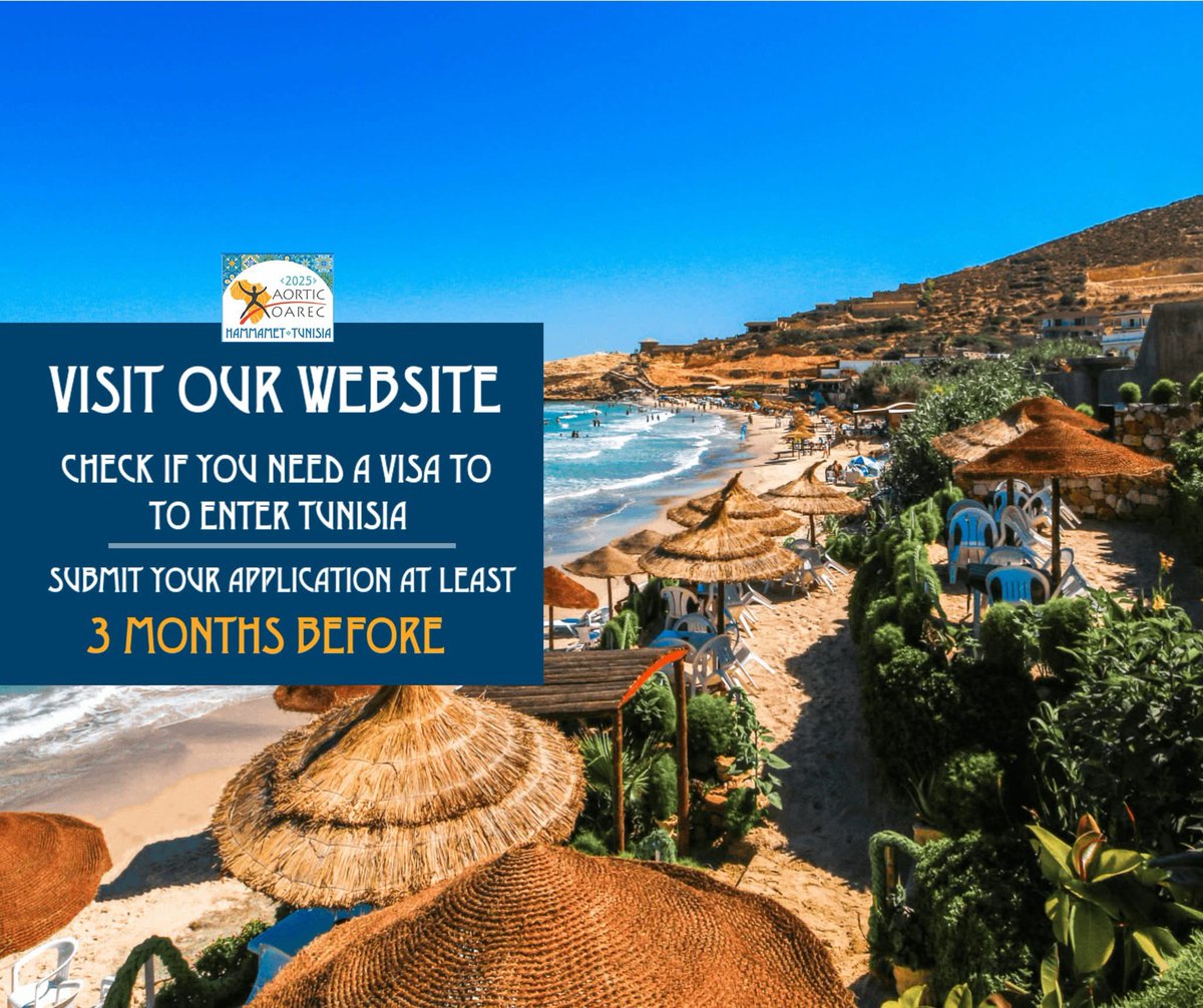 ACTG_CRO's tweet photo. We are looking forward to welcoming you in Hammamet, #Tunisia 🇹🇳 for the #AORTIC2025 International #Cancer Conference. We recommend getting your visa for Tunisia timeously and checking what options you require to fulfill to enter Tunisia effortlessly. 
Join us in Tunisia! 🤗 https://t.co/FPHA3oCNEP