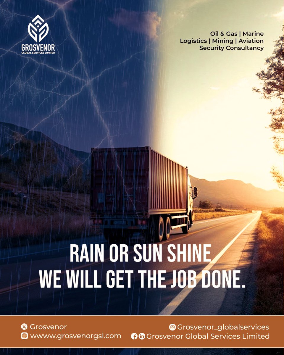 Grosvenorgsl's tweet photo. We are still on about the efficiency and reliability we bring to the table. We always deliver, we don't make excuses. Do business with us today.
#GrosvenorGlobal
#DeliveringQuality https://t.co/UKsuEiPN3x