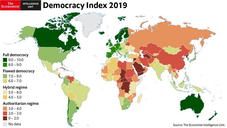 ypma_albert's tweet image. Als er op zondag in de kerk gebeden wordt dat regering en militairen zorgen dat er vrede in het land is, dan weet je dat niet in een full democracy leeft (Nederland), a flawed (Belgie), maar in een hybrid regime.

#democracyindex