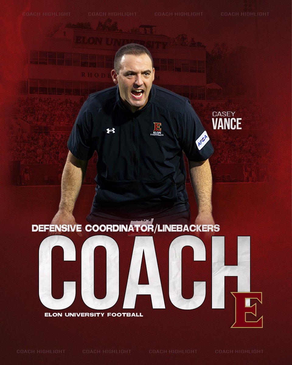 ElonFootball's tweet image. Next in our Coaches Spotlight series: Meet the mastermind behind our defense and mentor to All-Americans LBs. @CVance43
#CoachesSpotlight |#Developers | #AED