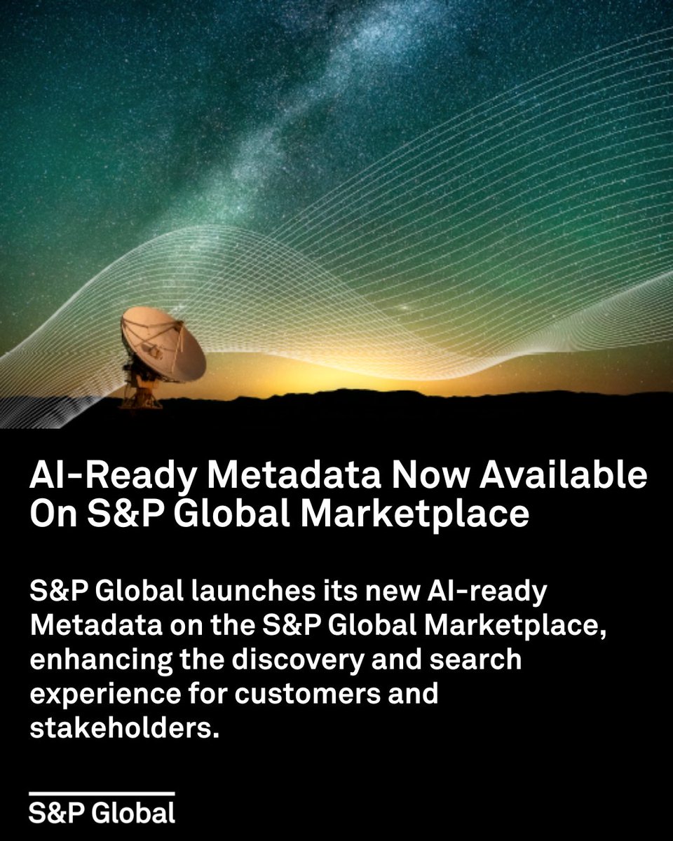 We are proud to unveil AI-Ready Metadata on the S&amp;P Global Marketplace. This transformative solution enhances data accessibility and usability, empowering our clients to leverage machine-readable metadata for informed decision-making in an AI-driven landscape.

Discover more