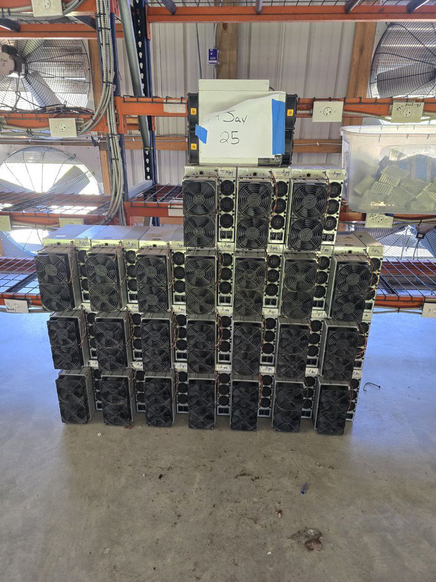 Basic Mining (@basicmining) on Twitter photo FOR SALE
Antminer S19J Pro+ 122T Lot
24 qty, Used with 7-day DOA
⚡️$3.75/T⚡️
➖Located in Kentucky 🇺🇸
➖Hashrate reports available
DM <a href="/theGianMendoza/">Gian Mendoza 🟧</a> for inquiries FOR SALE
Antminer S19J Pro+ 122T Lot
24 qty, Used with 7-day DOA
⚡️$3.75/T⚡️
➖Located in Kentucky 🇺🇸
➖Hashrate reports available
DM <a href="/theGianMendoza/">Gian Mendoza 🟧</a> for inquiries
