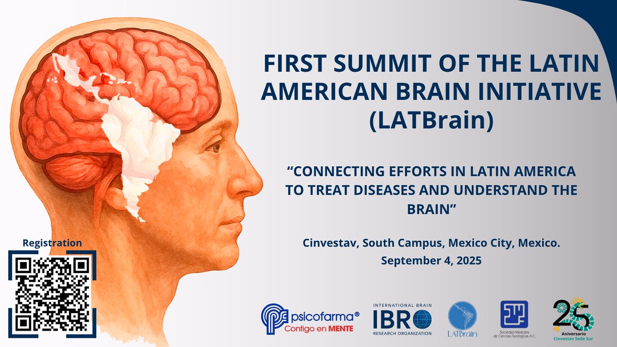 Cinvestav (@cinvestav) on Twitter photo 🚨Primera Cumbre de la Iniciativa Latinoamericana del Cerebro🚨
Fecha límite para registro
🗓️ 1 septiembre
📝 cinves.mx/XSDMBXosMM
📨 lrocha@cinvestav.mx
Fecha de la cumbre
🗓️ 4 septiembre
📍 Auditorio René Drucker, Sede Sur, Cinvestav 🚨Primera Cumbre de la Iniciativa Latinoamericana del Cerebro🚨
Fecha límite para registro
🗓️ 1 septiembre
📝 cinves.mx/XSDMBXosMM
📨 lrocha@cinvestav.mx
Fecha de la cumbre
🗓️ 4 septiembre
📍 Auditorio René Drucker, Sede Sur, Cinvestav