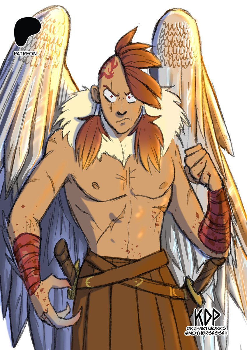 Mothersassah's tweet image. My Ares design! Blades feathers, Angy look, and dad issues! Hope you like him!
#Patreon #ares #Greekmythology #Greekgods #godofwar #art #design