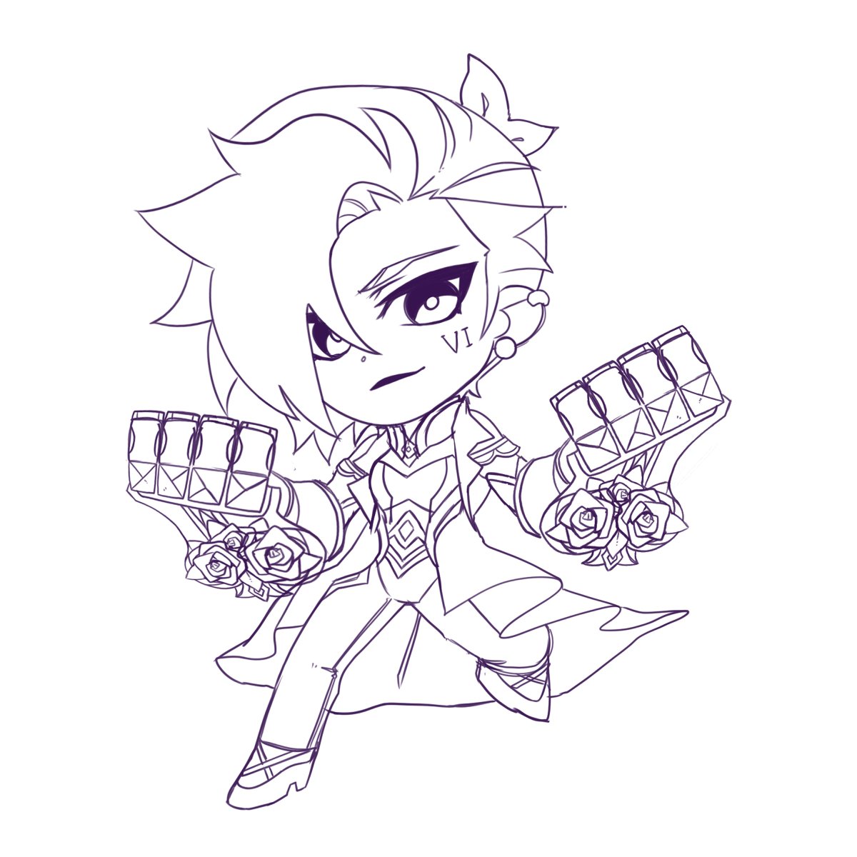Gr_immi's tweet image. Work on the AU?
No, doodle more smalls. With CR Vi WIP, and Cait's CR Legendary soon as well.
I told myself I would hold off doodling VI's gauntlets.
#legaueoflegends #lol #crystalrosevi #violet #vi #caitvi #fraktyr #chibi