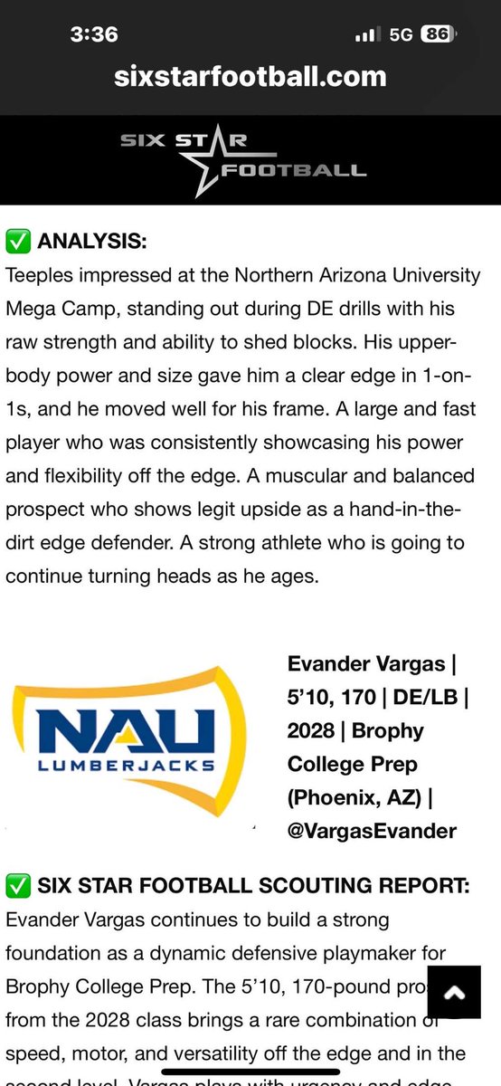 TikiTeeples's tweet image. Thank you @sixstarfootball for the write up.. this season is gonna be exciting!! Continue to get better and dominate the field!
@FBCOACHA @CVjagsfootball @CoachBrigz @gridironarizona @thehonestupdate @PrepRedzoneAZ