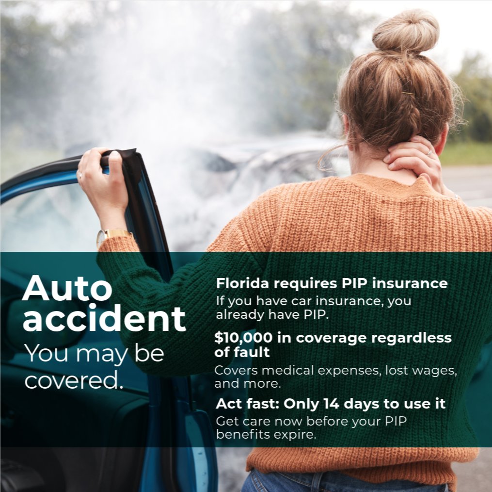 BioSpineDoctors's tweet photo. Injured in a car accident? You may be covered by PIP—Personal Injury Protection.

Learn how PIP works and how BioSpine can help you get the care you need, fast.

👉 https://t.co/uShjY9jgYf 
#PIPCoverage #AutoInjuryCare #FloridaCarInsurance #BioSpine https://t.co/mwBRQ1mLgQ