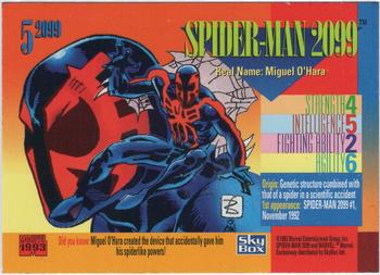 AustinGorton's tweet image. Card 5-2099: Spider=Man 2099

The arguable star of the 2099 imprint appropriately nabs center square. 

Scans via @tradingcarddb

#TradingCardADay #MU4 #Marvel2099 #SpiderMan