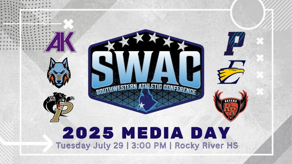 Kenneth McClamrock (@kennethmcclamro) on Twitter photo 2025 Southwestern Athletic Conference Media Day  
Tuesday, July 29  
3:00 PM  
Rocky River HS Media Center
Media: Please reach out to me confirming attendance! 2025 Southwestern Athletic Conference Media Day  
Tuesday, July 29  
3:00 PM  
Rocky River HS Media Center
Media: Please reach out to me confirming attendance!