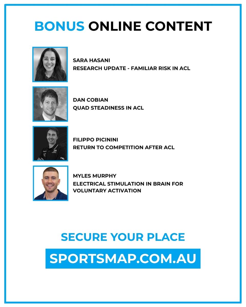The 2026 Sports MAP Conference is HERE and coming to Melbourne, 13-14th February 2026!

This event will take you on a journey from acute knee trauma to restoring full capacity and everything in between!

🔴 tinyurl.com/t45fjmtn