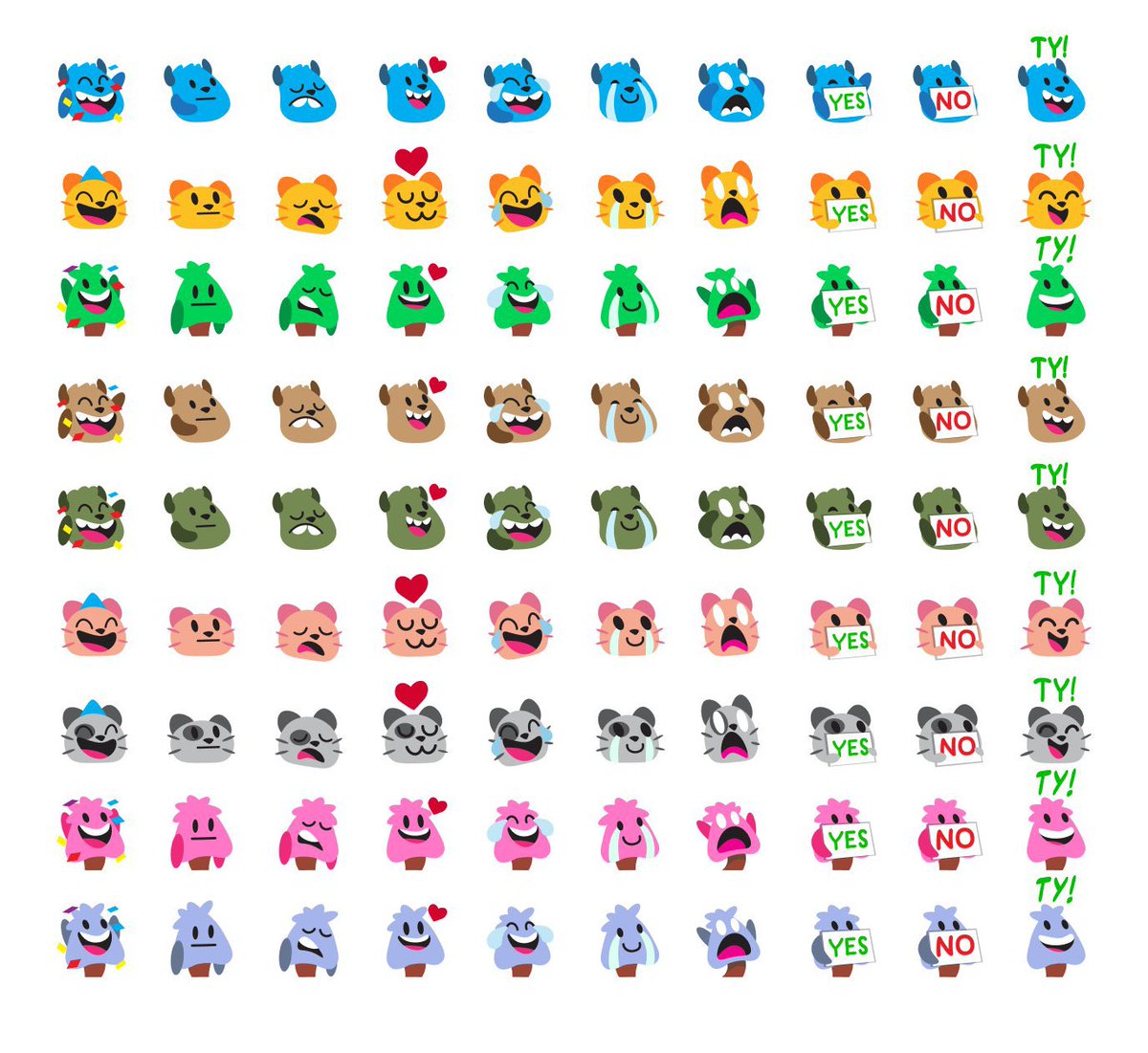 calebmer's tweet image. the illustrator i hired did such a good job with the stickers for our chat app