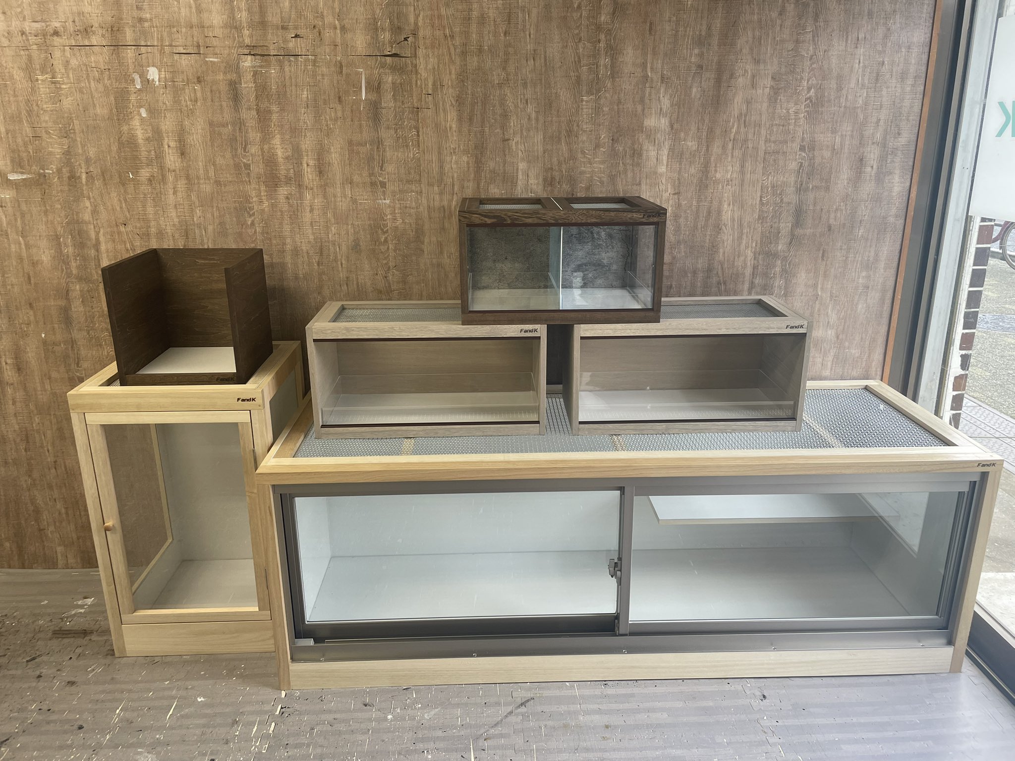 84hasi　ＦandＫ爬虫類木製ケージ　pieni グレー 84hasi FandK爬虫類木製ケージ pieni グレー FandK爬虫類木製