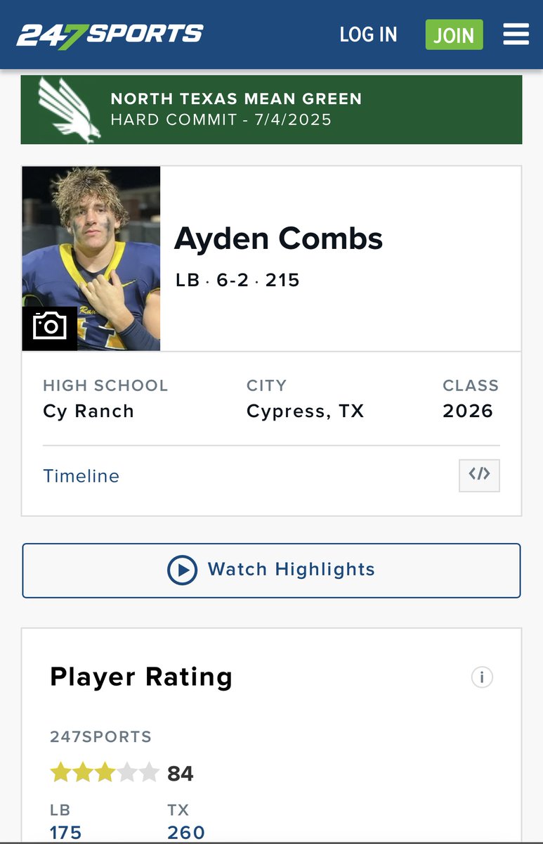 AydenCombs44's tweet image. Thank you 247 for the recognition! I’m blessed to be ranked as a 3 ⭐️…… The grind doesn’t stop. I know what I do. Just keep watching… ⏰ @MeanGreen247 @JClarkHFB247 @DonnieBaggs_ @rashadbobino44 @Coach_Ware @WRAB50 @CoachSkyCassity @COACHRJOHNSON1 @__CoachMorris
