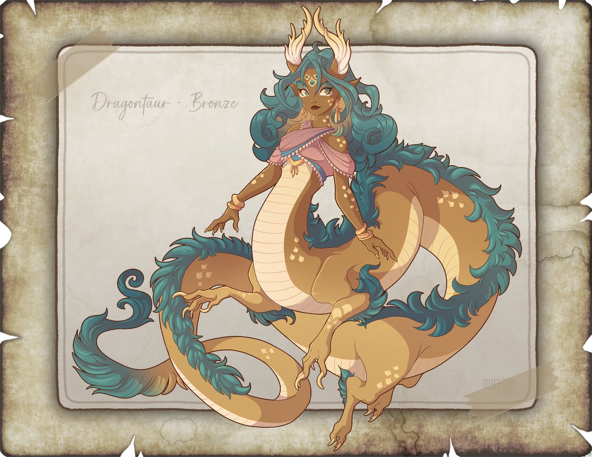 MythkaGO's tweet image. Fantastical Field Guide Entry 037:
Dragontaur ~ Bronze
Commission for Feltyr