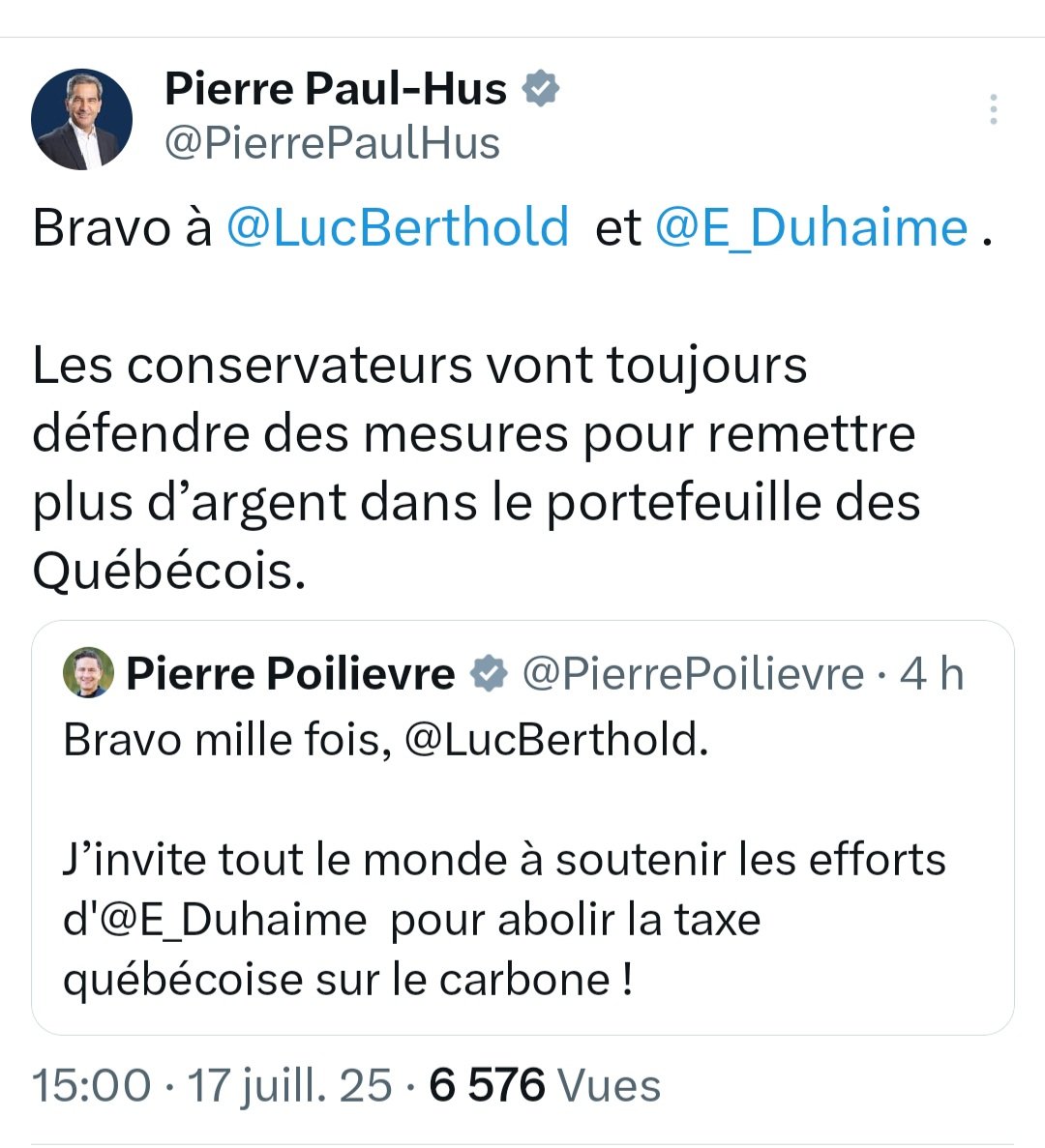 guillaum3roy's tweet image. Pierre Poilievre, Luc Berthold et Pierre Paul-Hus appuient la candidature de Éric Duhaime dans Arthabaska.