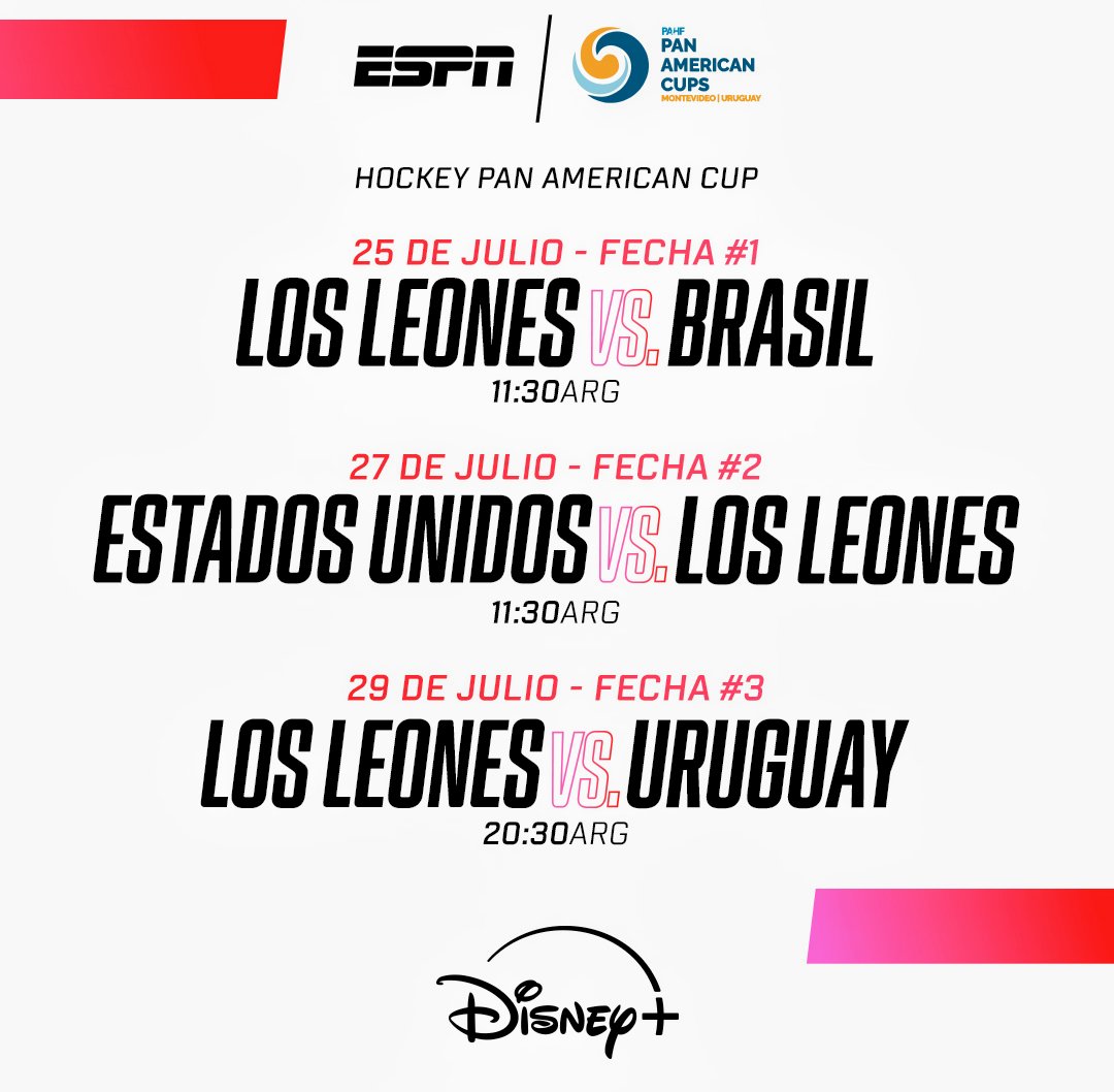 En una semana empieza la Copa Panamericana en Montevideo con transmisión para Argentina: Las Leonas debutan el 24 con Uruguay (ESPN2) y Los Leones arrancan el 25 con Brasil (ESPN3). Llevan lo mejor buscando el título. Y para ellos además vale el pasaje al Mundial 2026.