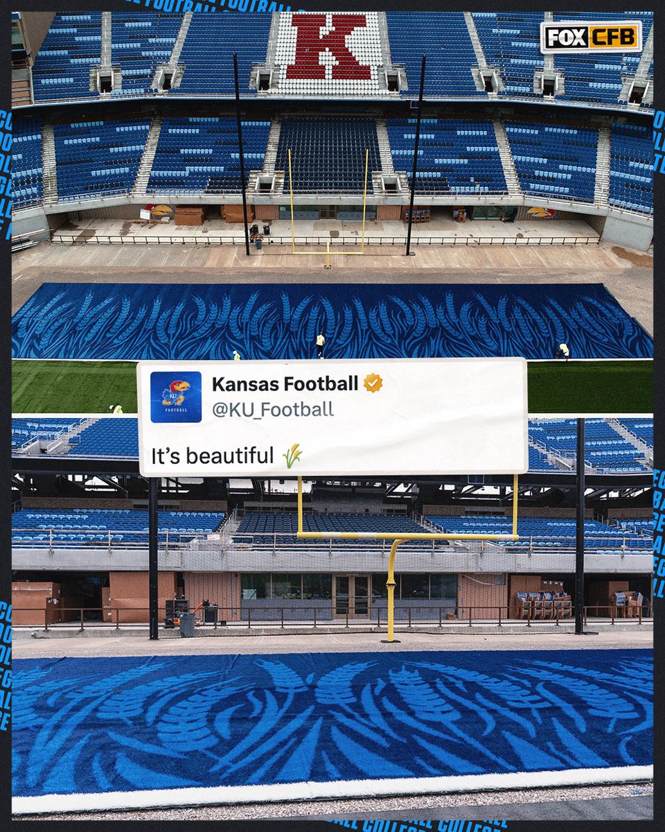 These <a href="/KU_Football/">Kansas Football</a> end zones are amazing 😍🌾