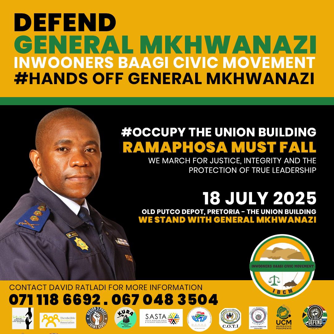 Lolita721611021's tweet image. HANDS OFF GENERAL MKHWANAZI 
#OCCUPY the UNION BUILDING 
RAMAPHOSA MUST FALL