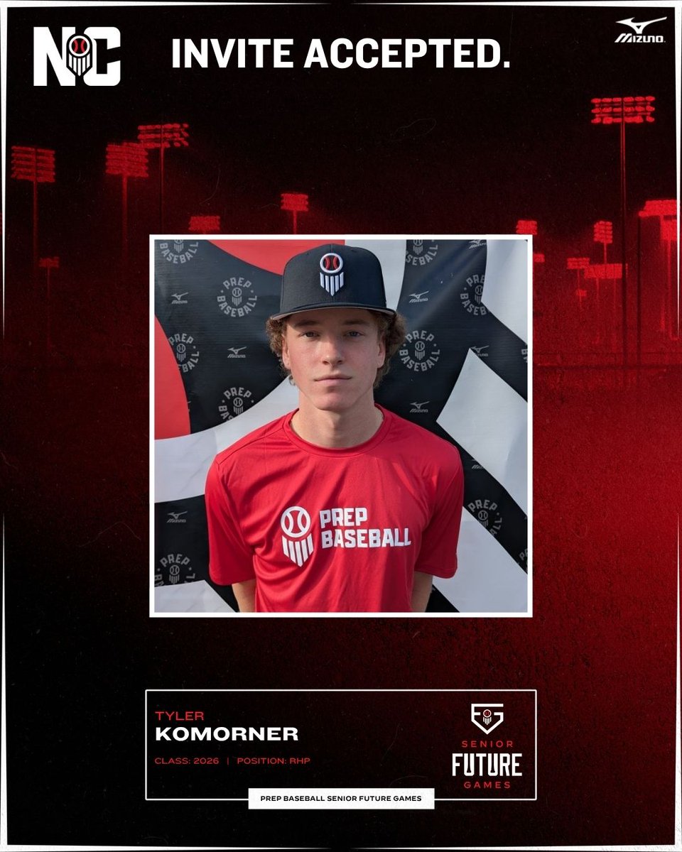 Prep Baseball North Carolina (@prepbaseballnc) on Twitter photo INVITE ACCEPTED ⚫
'26 RHP Tyler Komorner joining #TeamNC at #PBFG25⭐
<a href="/TKomorner/">Tyler Komorner</a> | <a href="/AFHS_Baseball/">Patriots Baseball</a> | <a href="/_thedirtbags/">Dirtbags Baseball</a>| <a href="/prepbaseball/">Prep Baseball</a> INVITE ACCEPTED ⚫
'26 RHP Tyler Komorner joining #TeamNC at #PBFG25⭐
<a href="/TKomorner/">Tyler Komorner</a> | <a href="/AFHS_Baseball/">Patriots Baseball</a> | <a href="/_thedirtbags/">Dirtbags Baseball</a>| <a href="/prepbaseball/">Prep Baseball</a>