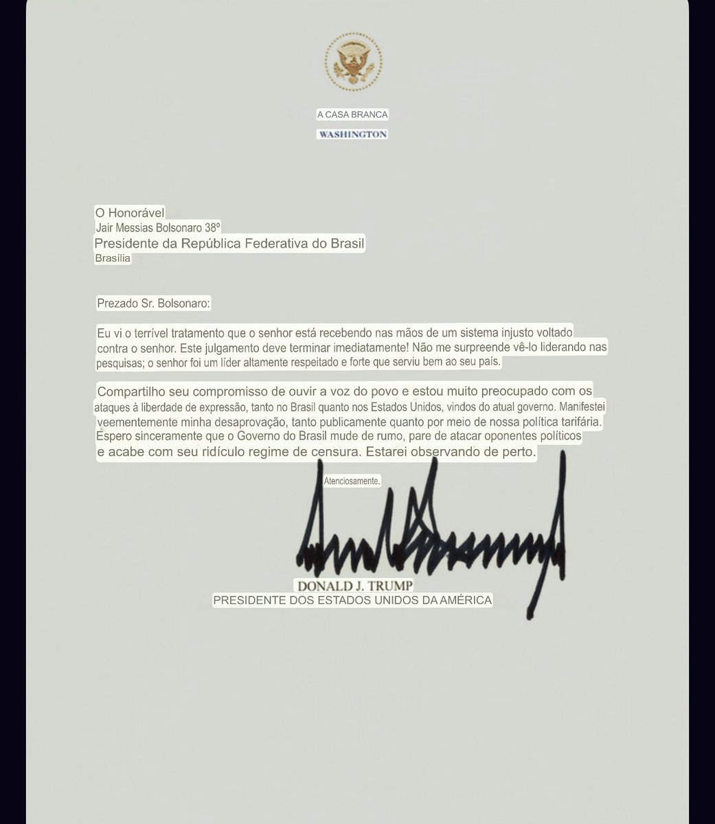 filipebarrost's tweet image. "Ridículo regime de censura": Trump reafirma ao mundo a gravidade da escalada persecutória do sistema instalado contra @jairbolsonaro e seus apoiadores. Enquanto Lula chupa jabuticaba, a defesa da democracia e da liberdade de expressão transcende fronteiras.