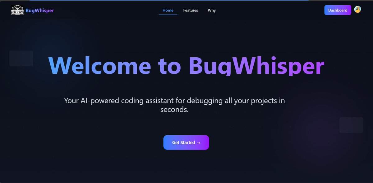 Pratapshourya1's tweet image. Just launched BugWhisper – your personal AI Debugging Assistant! 
 Upload code files, entire repos, or GitHub URLs
🧠 Let AI detect bugs, explain issues &amp;amp; provide FIXES
📦 ZIP upload + repo analysis + history tracking
Try it out - bug-whisper.vercel.app
#Web3AI #mern #BugFixer
