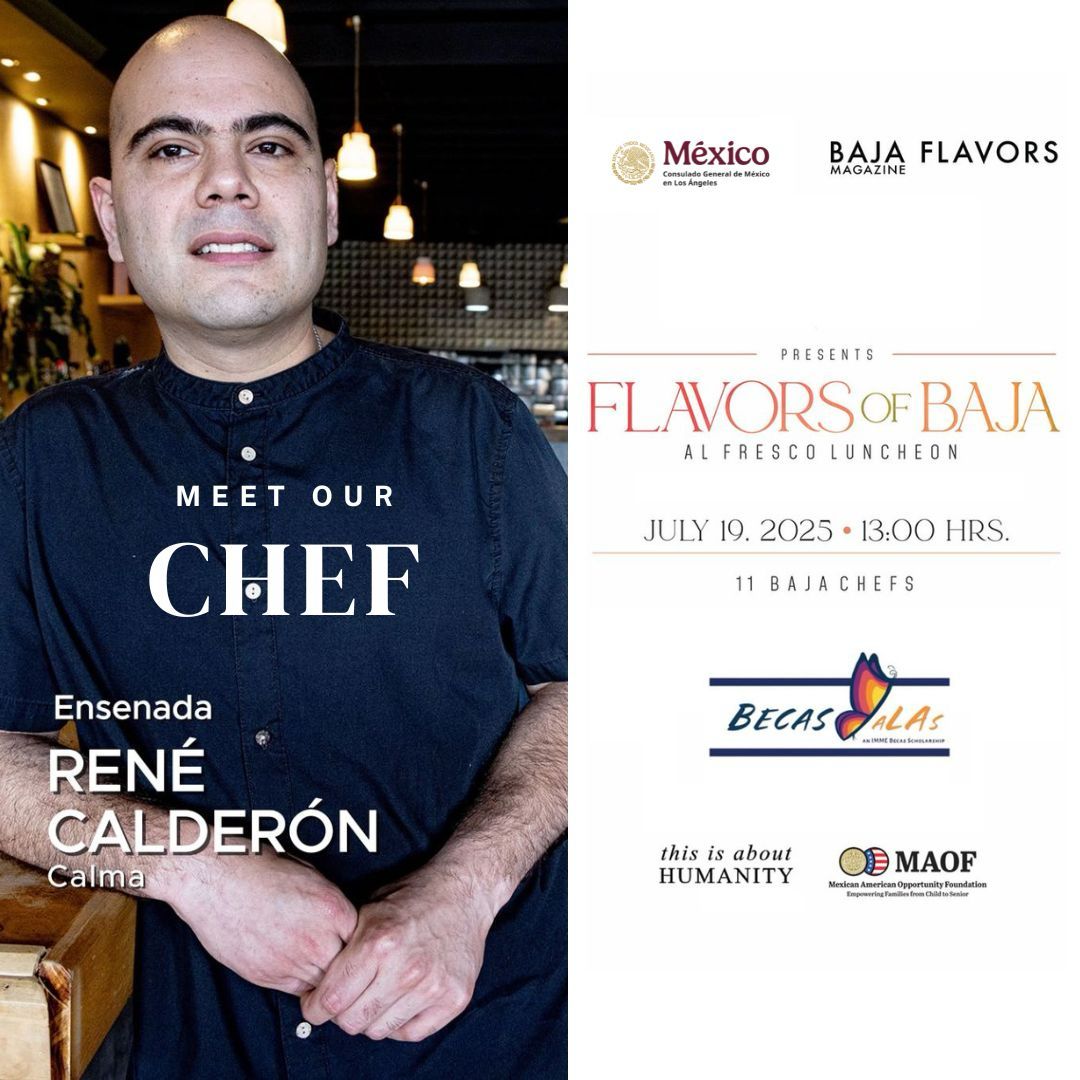 carlos_glezgtez's tweet image. #FlavorsOfBaja reúne lo mejor de la gastronomía de #Baja. Nos acompañará el chef René Calderón 👨🏽🍳 fundador de #CalmaRestaurante 🍴🍸 (📍Ensenada, B.C.)
🎓 100% de lo recaudado apoyará a estudiantes latinos a través de #BecasAlas.
🎟️eventbrite.com/e/becas-alas-s…