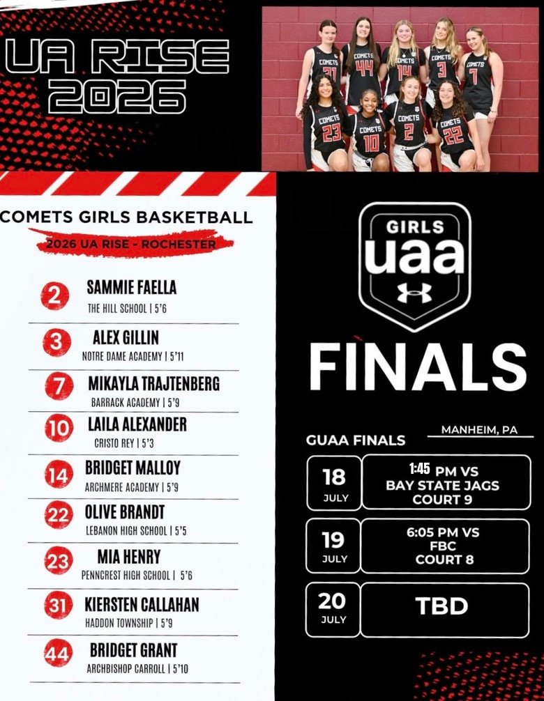 **Updated Schedule**

Super excited for UA Rise Championship weekend with my <a href="/CometsBallers/">Comets Basketball</a> team!! Come check us out! <a href="/coachrochester/">Sean Rochester</a>