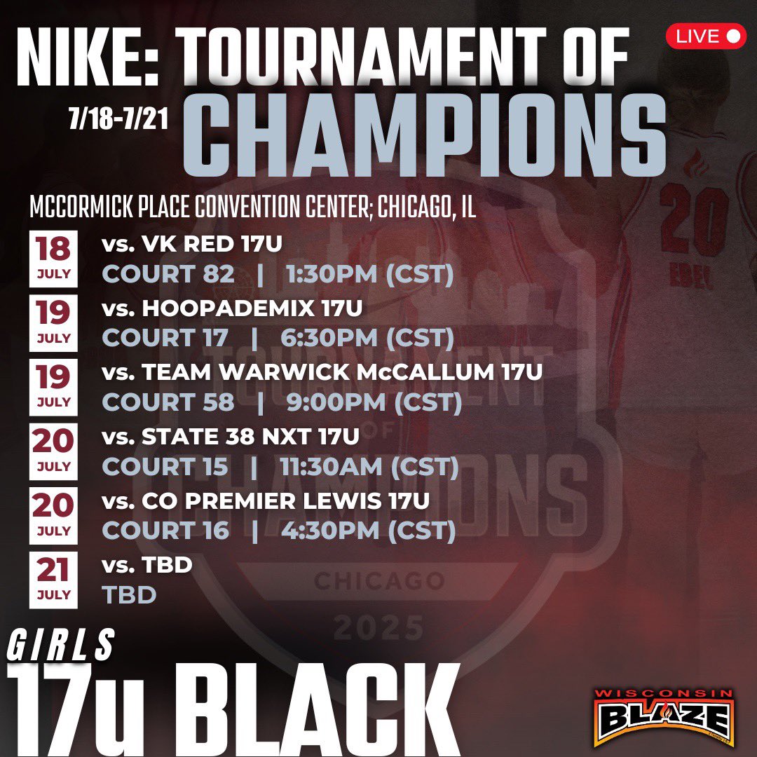 Jasline Loynes (@jaslineloynes) on Twitter photo Last AAU tournament ever.โค๏ธ๐ Come watch me and my team play this weekend at the Nike Tournament of Champions!! <a href="/LisaMVanWyk/">Lisa Van Wyk</a> <a href="/WisconsinBlaze/">Wisconsin Blaze Girls Basketball</a> <a href="/JrAllStarWI/">Wisconsin Jr. All-Star GBB</a> Last AAU tournament ever.โค๏ธ๐ Come watch me and my team play this weekend at the Nike Tournament of Champions!! <a href="/LisaMVanWyk/">Lisa Van Wyk</a> <a href="/WisconsinBlaze/">Wisconsin Blaze Girls Basketball</a> <a href="/JrAllStarWI/">Wisconsin Jr. All-Star GBB</a>