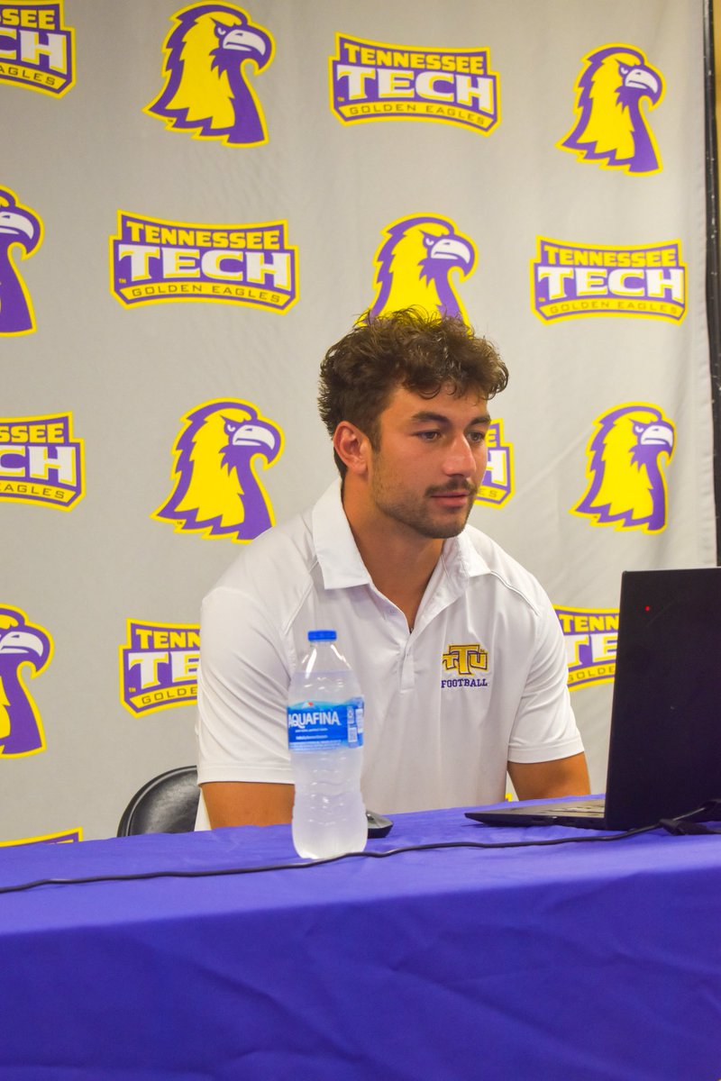 TNTechFootball's tweet image. OVC Media Day!
Head Coach Bobby Wilder with Captains Tim Coutras and Aaron Swafford locked in for today’s OVC Media Day!
#AimHigh | #WingsUp