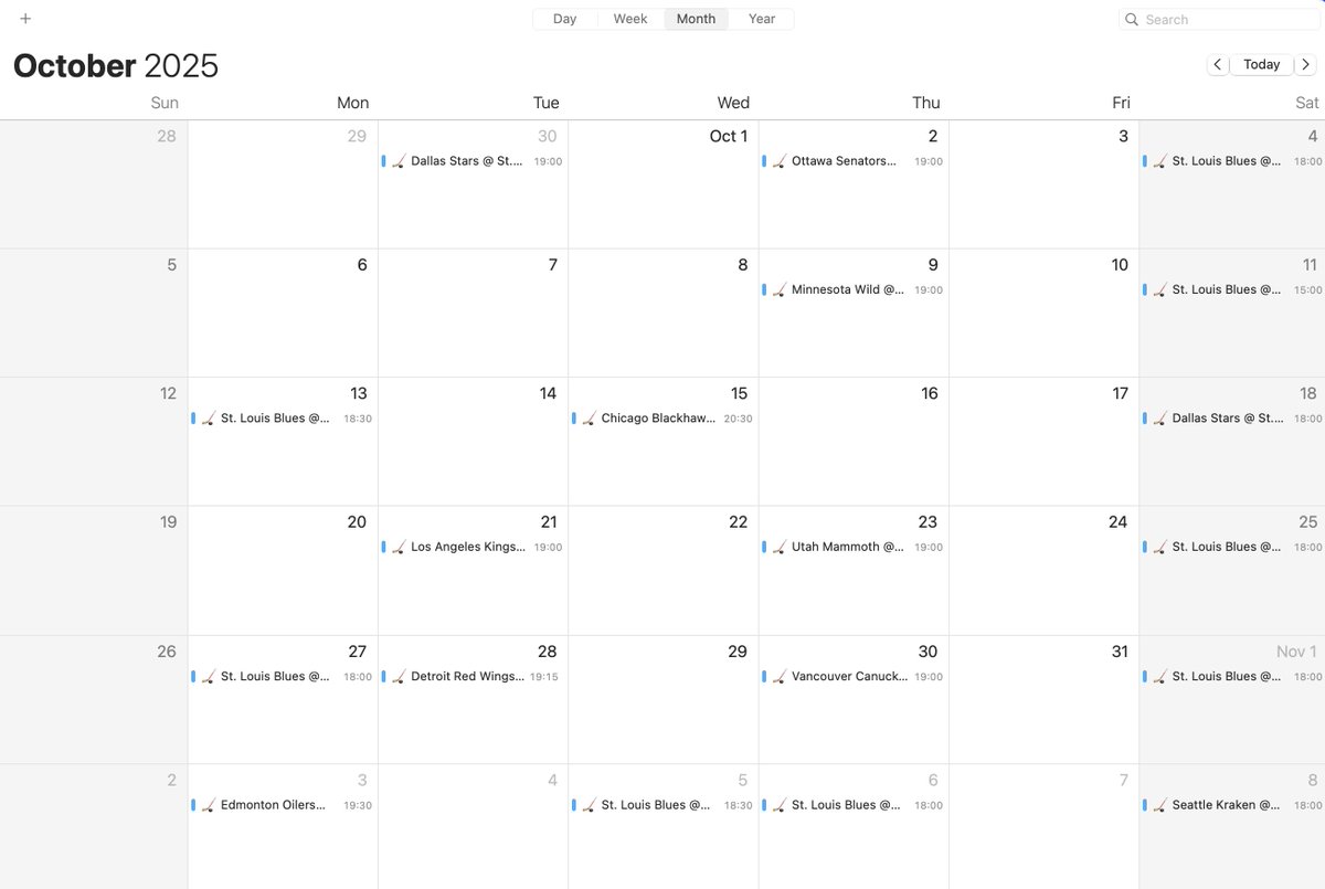 StLouisBlues's tweet image. Want all 82 #stlblues games imported directly to your calendar? 🗓️
We've got you covered ➡️ stlblues.me/3TLAY99