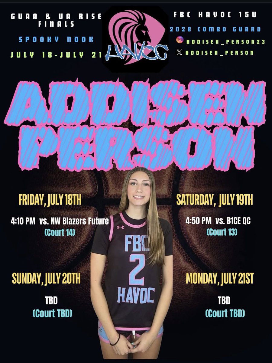 Addisen Person (@addisen_person) on Twitter photo Here is my game schedule for this weekend <a href="/RiseCircuit/">UA Rise Circuit</a> hope to see you there. <a href="/K9handler/">K9handler</a> <a href="/_coachsyd31/">Coach Syd</a> <a href="/CoachTimTaylor/">Tim Taylor</a> <a href="/CoachFlamini/">Stephanie Flamini ππ¦
π΄ππ</a> <a href="/WUhoops/">Coach O</a> <a href="/CoachKOstreet/">Kyle Overstreet</a> <a href="/CoachCurry/">Coach Kristy Curry</a> <a href="/Darius_CoachD/">Darius Jennings</a> <a href="/coach_white5/">Antoine White</a> <a href="/JennyLoganPosey/">Jenny Logan Posey</a> <a href="/CoachAshB/">Ashley Brown</a> <a href="/TaneishaAeschl1/">Coach Aeschleman</a> <a href="/_britt03/">Brittany Ward</a> <a href="/CoachRielly/">Brandon Rielly</a> <a href="/PWCsportsVA/">Prince William County Sports</a> Here is my game schedule for this weekend <a href="/RiseCircuit/">UA Rise Circuit</a> hope to see you there. <a href="/K9handler/">K9handler</a> <a href="/_coachsyd31/">Coach Syd</a> <a href="/CoachTimTaylor/">Tim Taylor</a> <a href="/CoachFlamini/">Stephanie Flamini ππ¦
π΄ππ</a> <a href="/WUhoops/">Coach O</a> <a href="/CoachKOstreet/">Kyle Overstreet</a> <a href="/CoachCurry/">Coach Kristy Curry</a> <a href="/Darius_CoachD/">Darius Jennings</a> <a href="/coach_white5/">Antoine White</a> <a href="/JennyLoganPosey/">Jenny Logan Posey</a> <a href="/CoachAshB/">Ashley Brown</a> <a href="/TaneishaAeschl1/">Coach Aeschleman</a> <a href="/_britt03/">Brittany Ward</a> <a href="/CoachRielly/">Brandon Rielly</a> <a href="/PWCsportsVA/">Prince William County Sports</a>