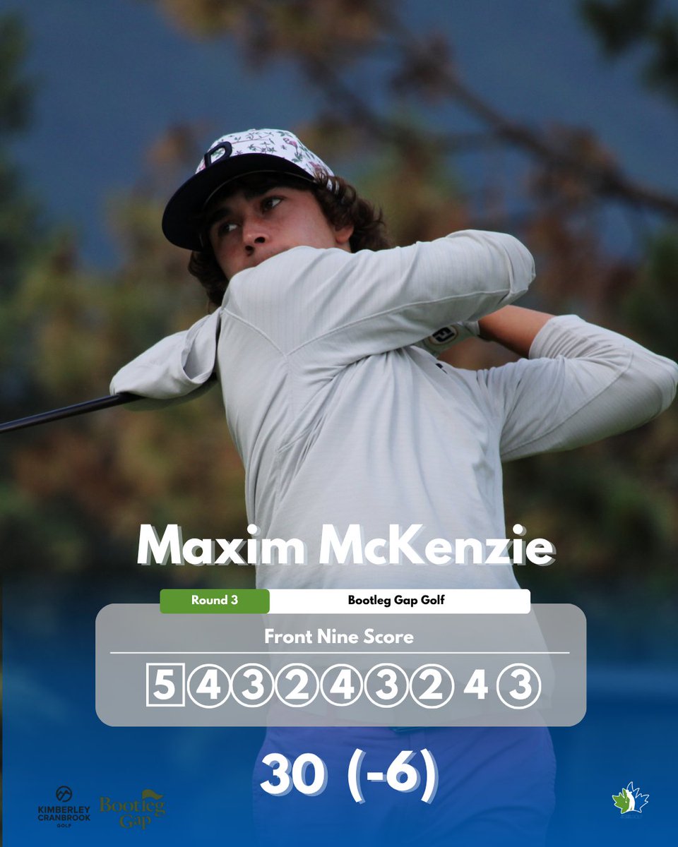 bc_golfer's tweet image. 🔥 Low rounds were flying in Round 3 at Bootleg Gap! 🔥
Maxim McKenzie went off on the front nine with a blistering 30 (-6), while Michael Crisologo lit up the back to fire a course record 65 (-6)! 🏌️♂️⛳💥