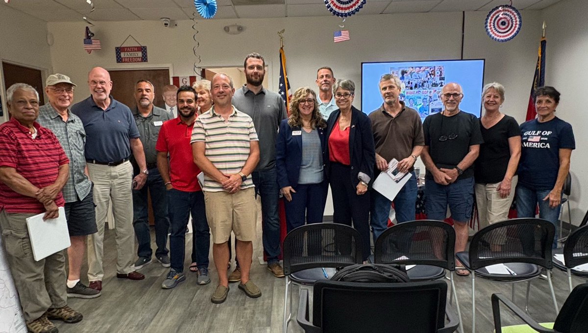 hudsonprice21's tweet image. We had another great region chair training at the @wakegop yesterday! Thanks to Dakota Cook and the @NCGOP for partnering with the Wake GOP and @TPAction_ to help activate our regions. Our chairs are ready to start organizing their precincts to get out vote this fall!