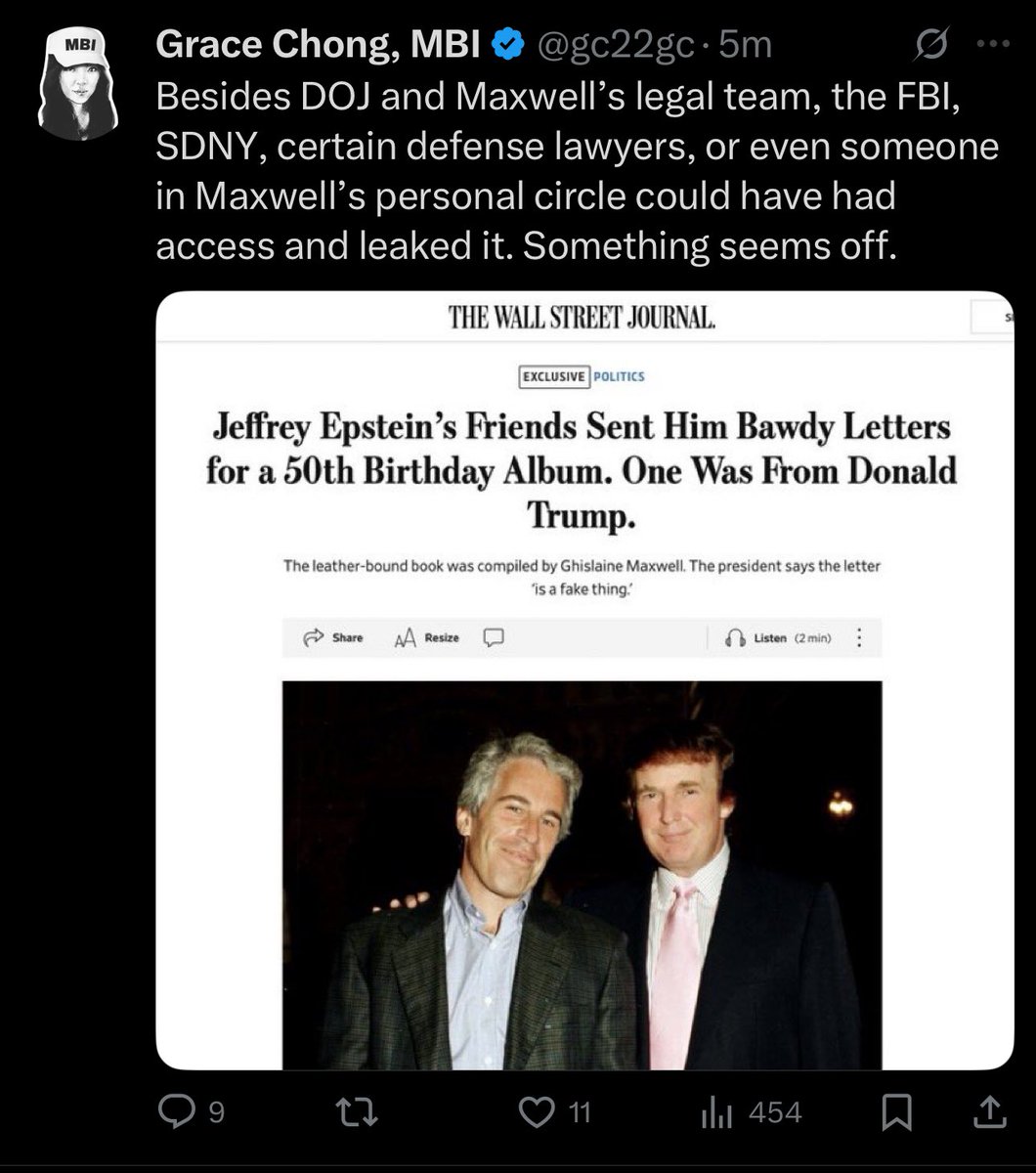 wsteaks's tweet image. MAGA influencers who has been critical of Trump’s handling of Epstein files coming to his defense over WSJ story: