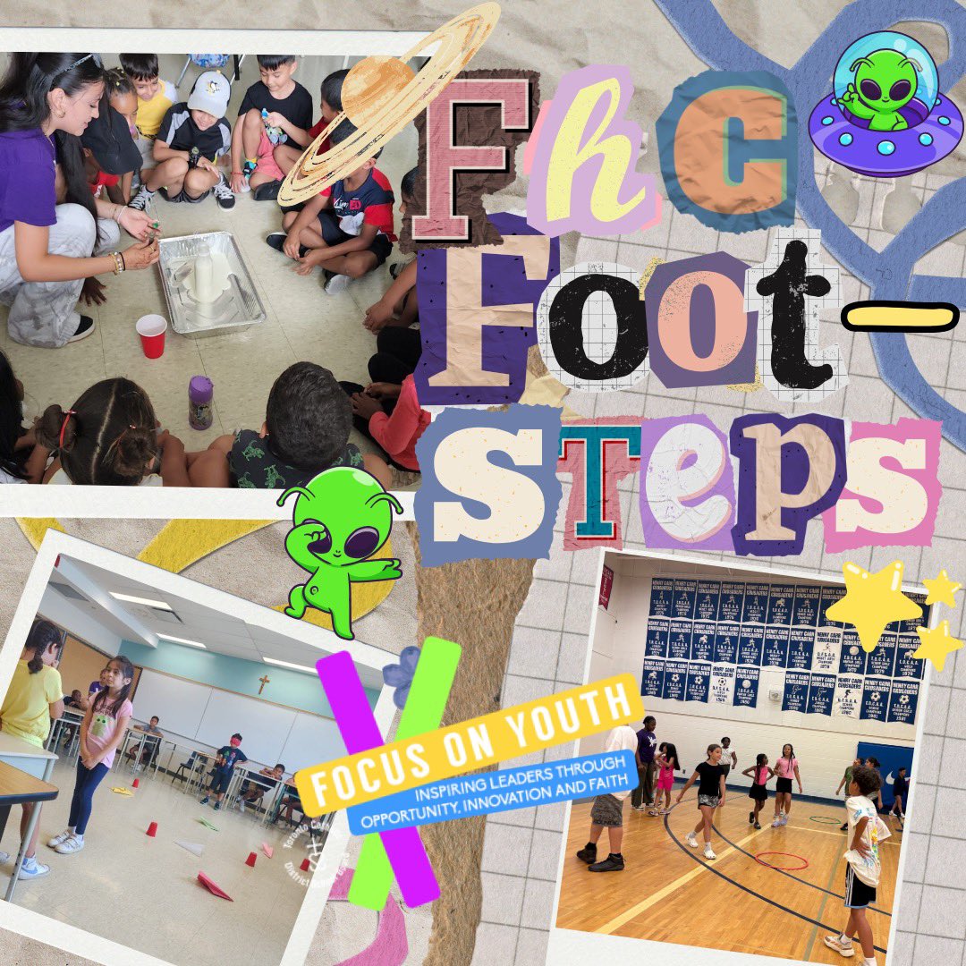 FOYTCDSB's tweet image. 🚀👣 Out-of-this-world fun at FHC Footsteps! From spacey science experiments to cosmic classroom games and stellar sports, our Focus on Youth campers are reaching for the stars! 💫🛸
#foy2025 #TCDSB #FHCFootsteps #FocusOnYouth #CentralLeadership #SpaceWeek