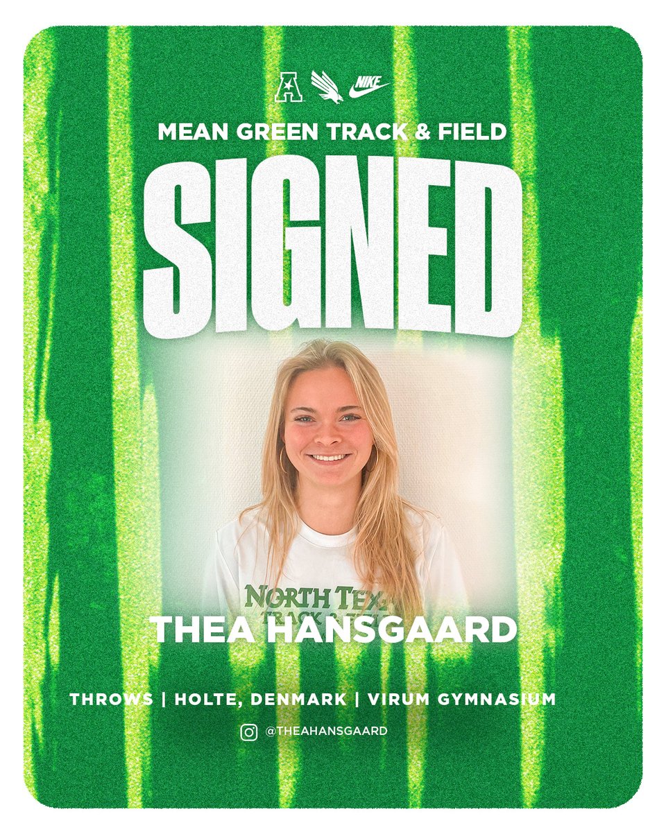 MeanGreenTFXC's tweet image. This one should sound familiar to Mean Green fans😏
Thea is the next Hansgaard headed to Denton. Welcome to UNT, Thea!
#GMG🦅