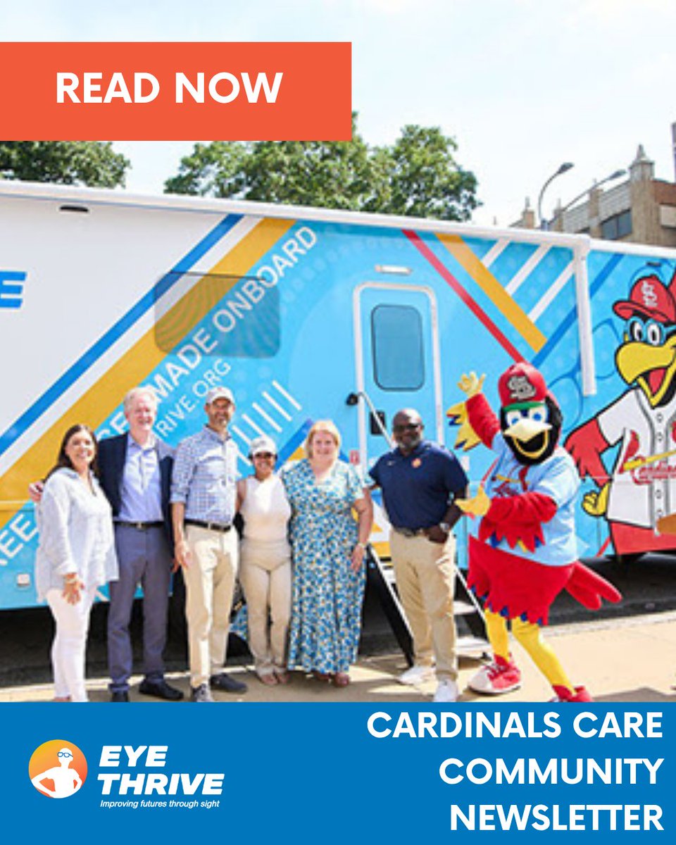 Eye_Thrive's tweet image. We’re honored to be featured in the July @CardinalsCare Community Newsletter! ⚾🗞️ Celebrating the launch of our second Mobile Vision Clinic, expanding access to essential eye care for STL kids. 👓
Read more → ow.ly/E59w50Wrz0Y
#GlassesForTheLou #EyeThrive #CardinalsCare