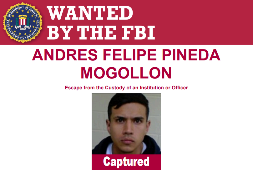 FBILosAngeles's tweet image. FBI Agents assisted by HSI arrested fugitive Andres Pineda Mogollon who was wanted for escaping from a Newark detention facility in June. Mogollon, who was previously arrested for petty larceny & burglary, was arrested after a traffic stop in Silver Lake. fbi.gov/wanted/additio…