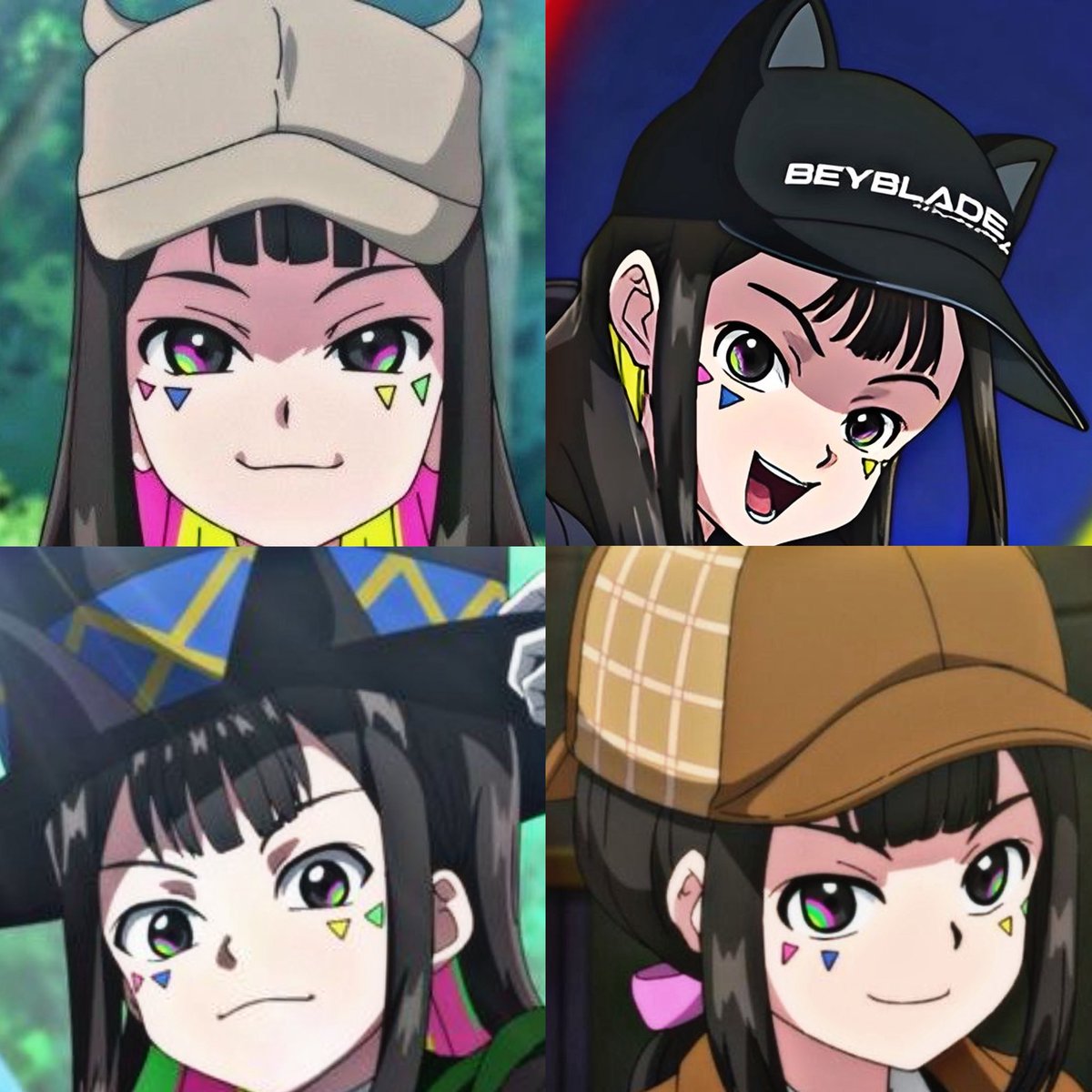 Nanairo Multi with her caps and hats #BEYBLADEX #BEYBLADE