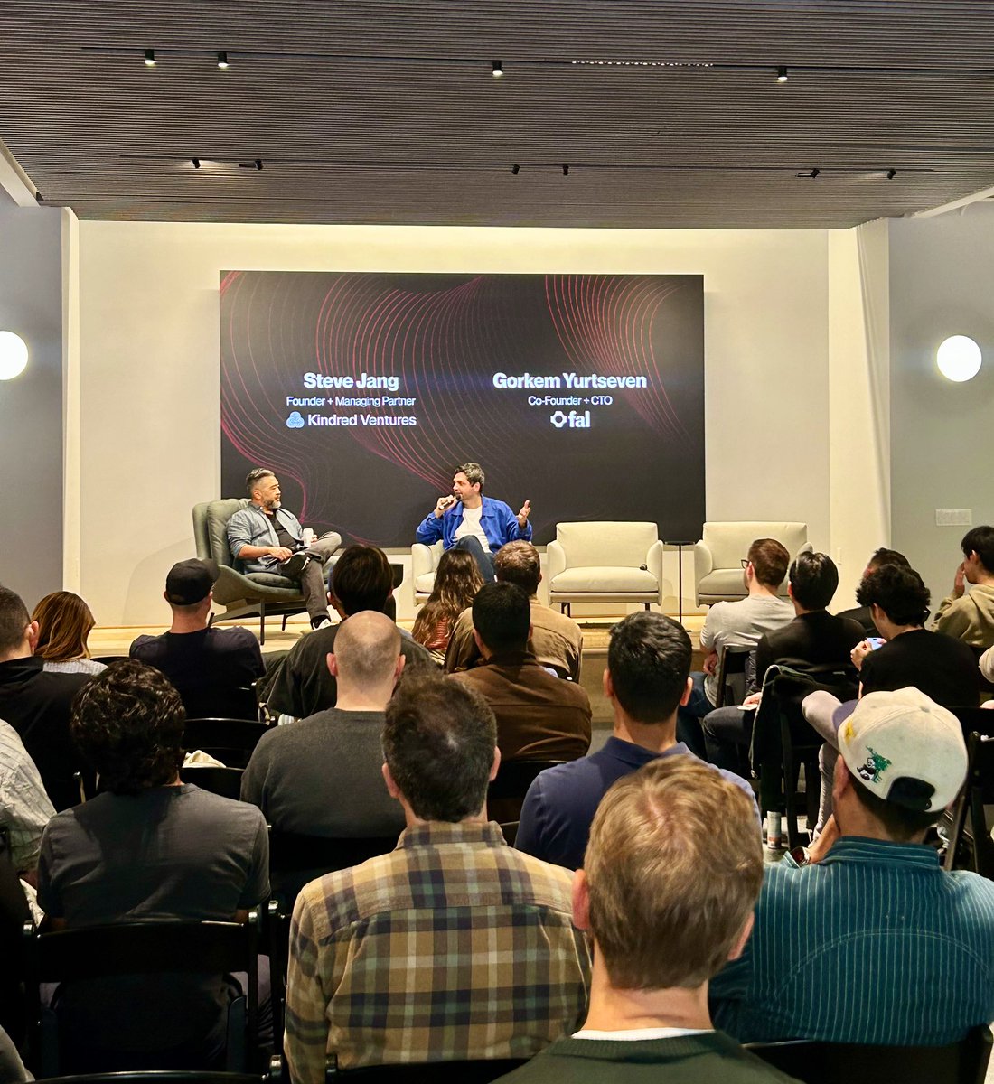 imaliyoungblood's tweet image. can’t walk away from a @stevejang & @gorkemyurt convo without learning something awesome.
really fun @KindredVentures x @fal collab event today 🔥