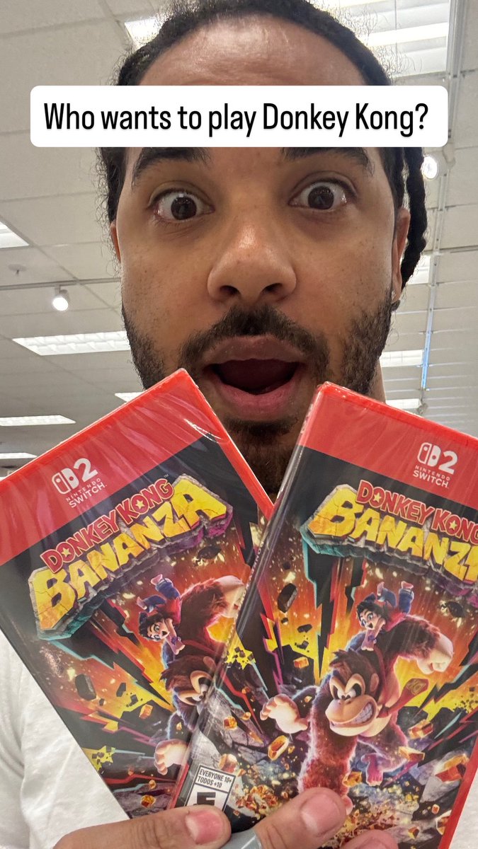 Sarthetv's tweet image. Picked up 2 copies of Donkey Kong Bananza, 1 to go with my Switch 2 giveaway! Anyone played yet? #switch2 #NintendoSwich2 #DonkeyKongBananza