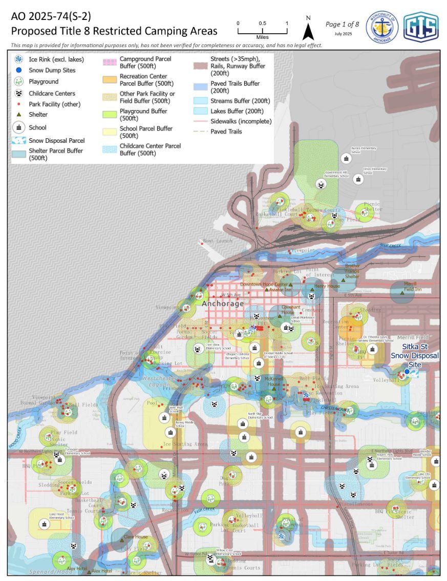 AlaskaCurrent's tweet image. The ordinance makes it a Class A misdemeanor for anyone to camp or build a structure within 500 feet of schools, playgrounds, and daycares, and within 200 feet of trails, busy streets, and railroads.
buff.ly/xSU2CIb