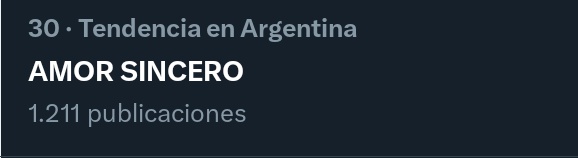 somos tendencia 
AMOR SINCERO