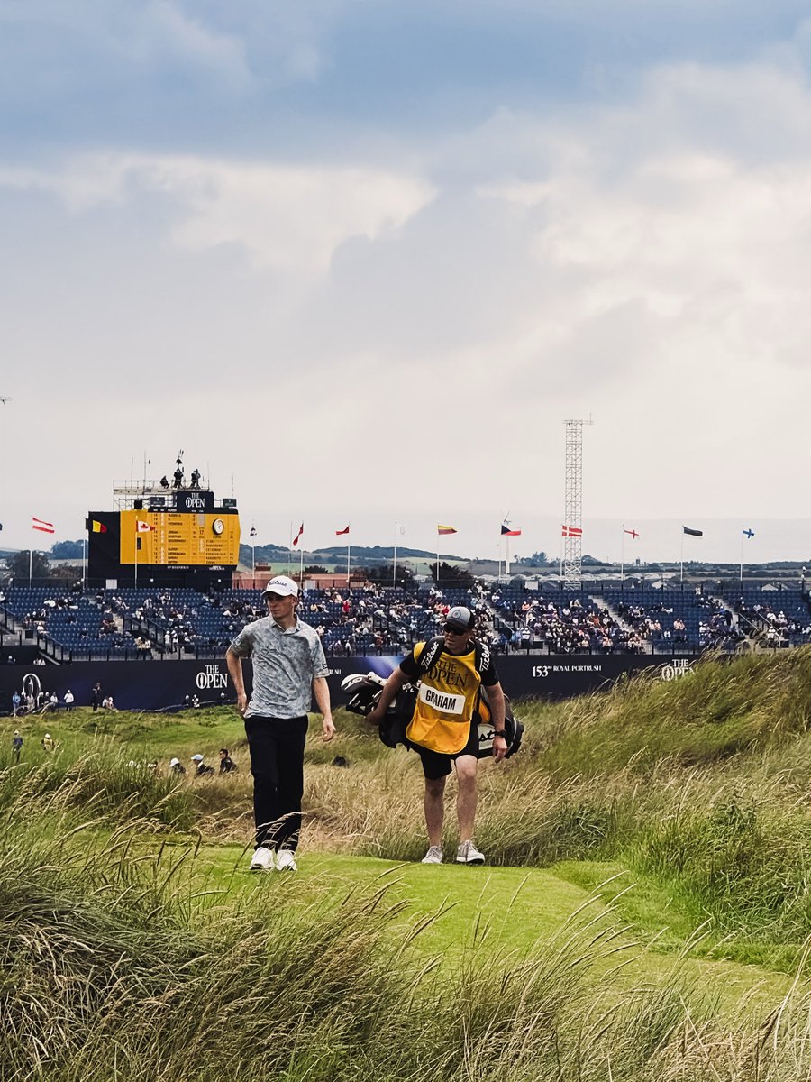 TexasTechMGolf's tweet image. First career round playing at @TheOpen ✅
Connor Graham enters Friday’s second round T-70th of 156 (+2); he will tee off at 12:46 a.m. CDT / 6:46 a.m. BST.