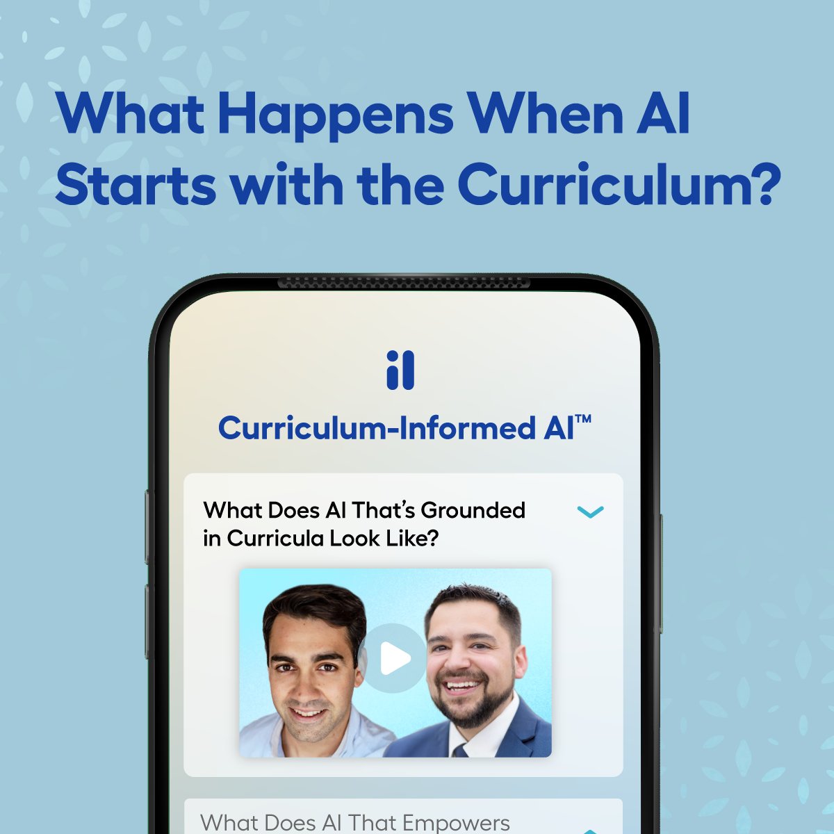 🎬 In Episode 1 of our new summer webinar series, Imagine Learning’s Jason Fournier, VP of Product Management, AI Initiatives, is joined by Adam Still, Senior Product Manager, AI Initiatives, to discuss what it really means for AI to be grounded in evidence-based curriculum—and