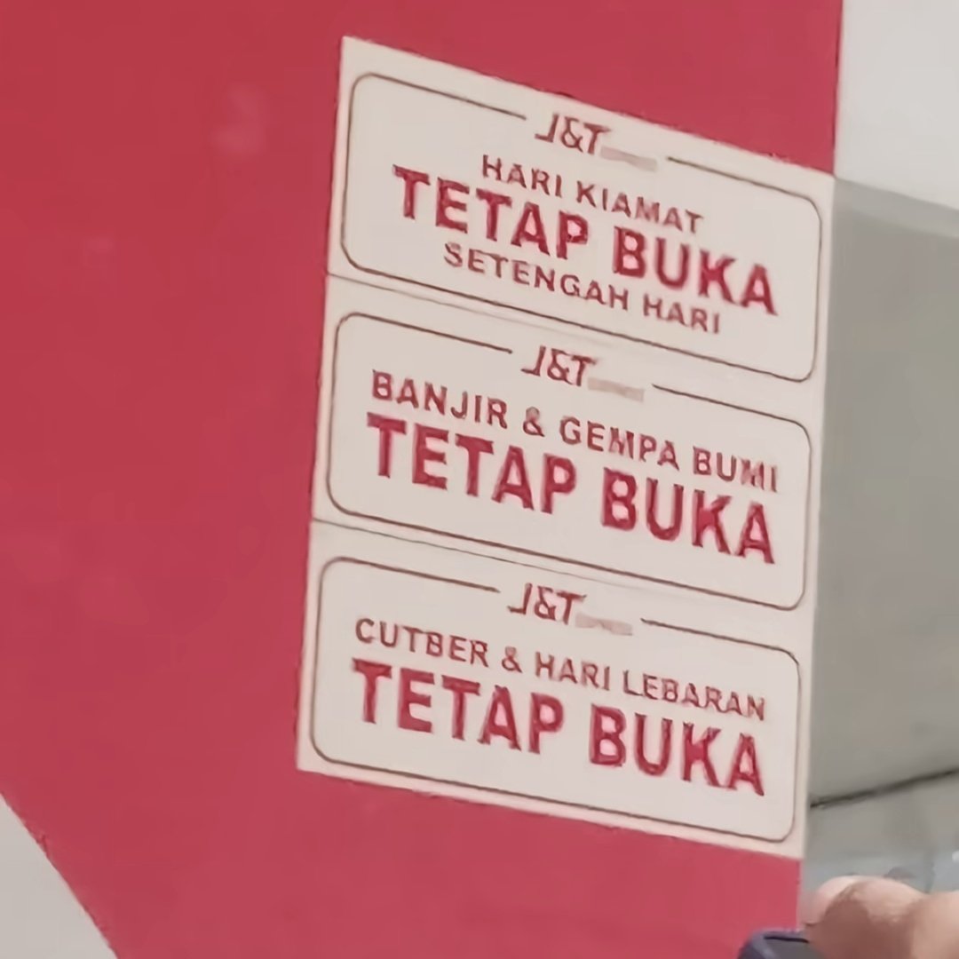 J&amp;T : "apa itu libur kak? kita gak kenal libur, liat aja sticker segede gaban itu ☺️"